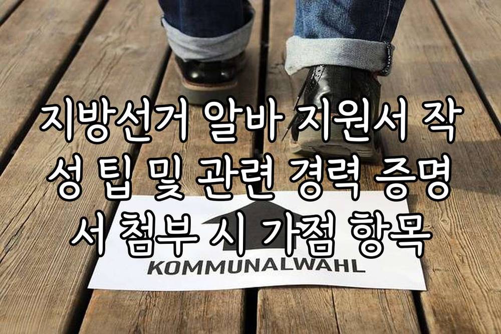 지방선거 알바 지원서 작성 팁 및 관련 경력 증명서 첨부 시 가점 항목