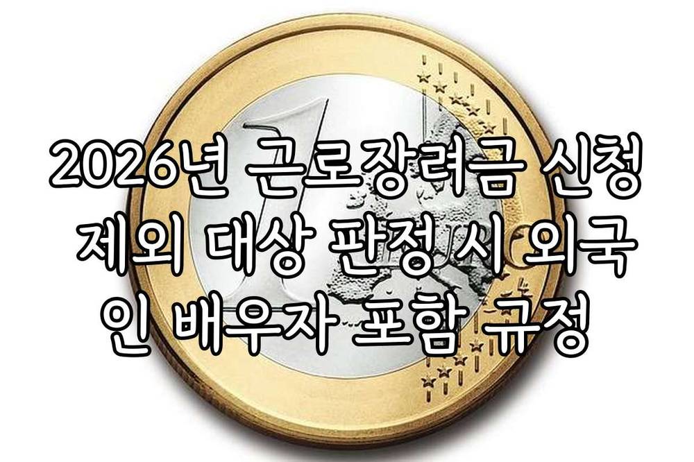2026년 근로장려금 신청 제외 대상 판정 시 외국인 배우자 포함 규정