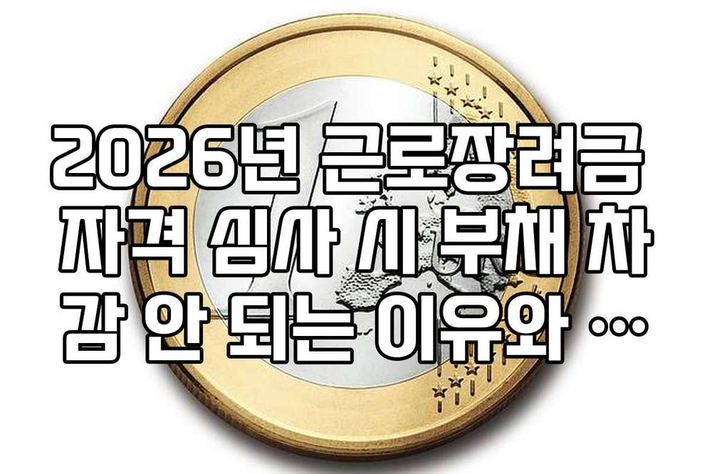 2026년 근로장려금 자격 심사 시 부채 차감 안 되는 이유와 규정 정리