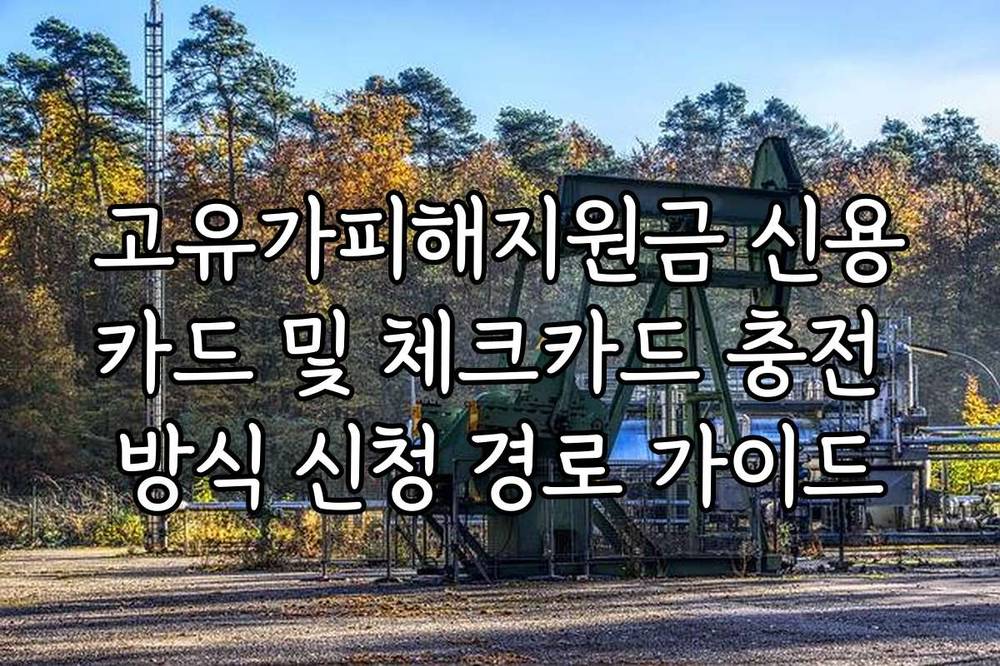 고유가피해지원금 신용카드 및 체크카드 충전 방식 신청 경로 가이드