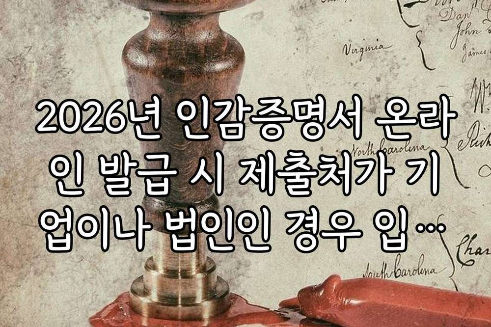 2026년 인감증명서 온라인 발급 시 제출처가 기업이나 법인인 경우 입력법