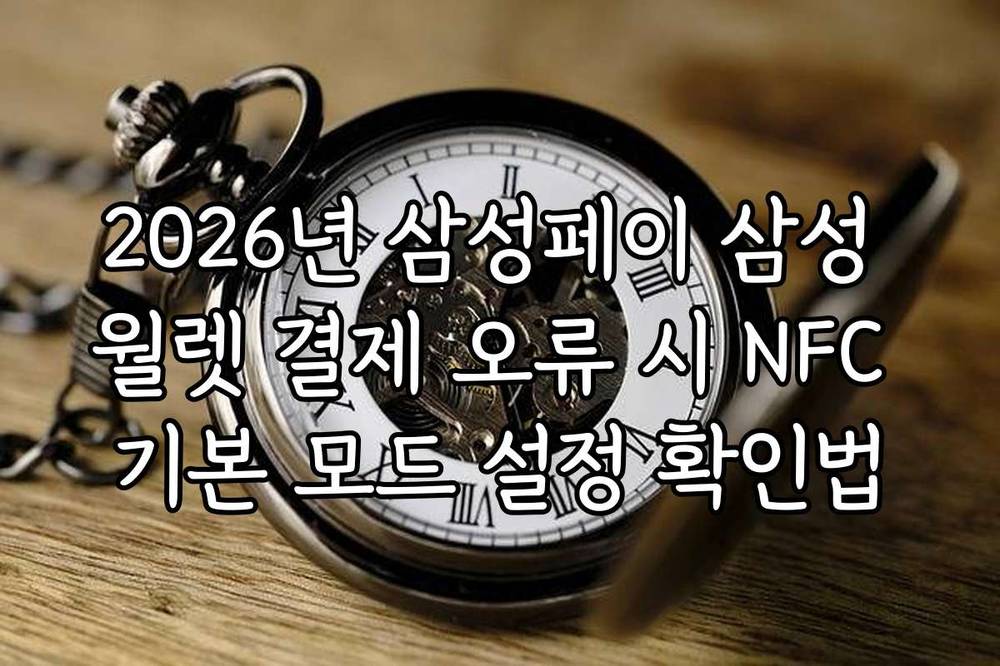 2026년 삼성페이 삼성 월렛 결제 오류 시 NFC 기본 모드 설정 확인법