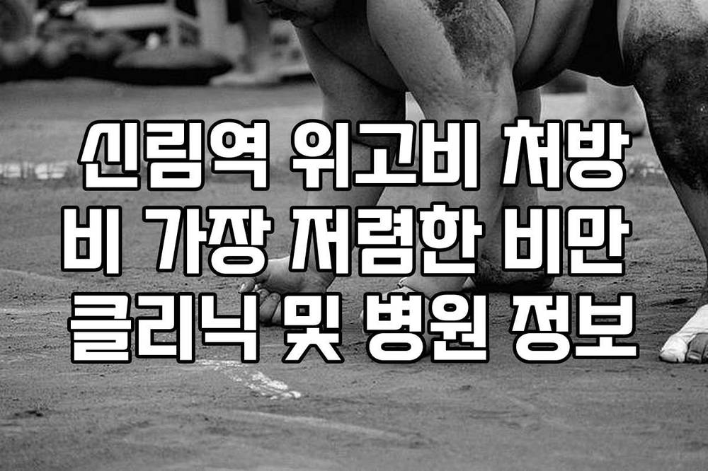 신림역 위고비 처방비 가장 저렴한 비만 클리닉 및 병원 정보