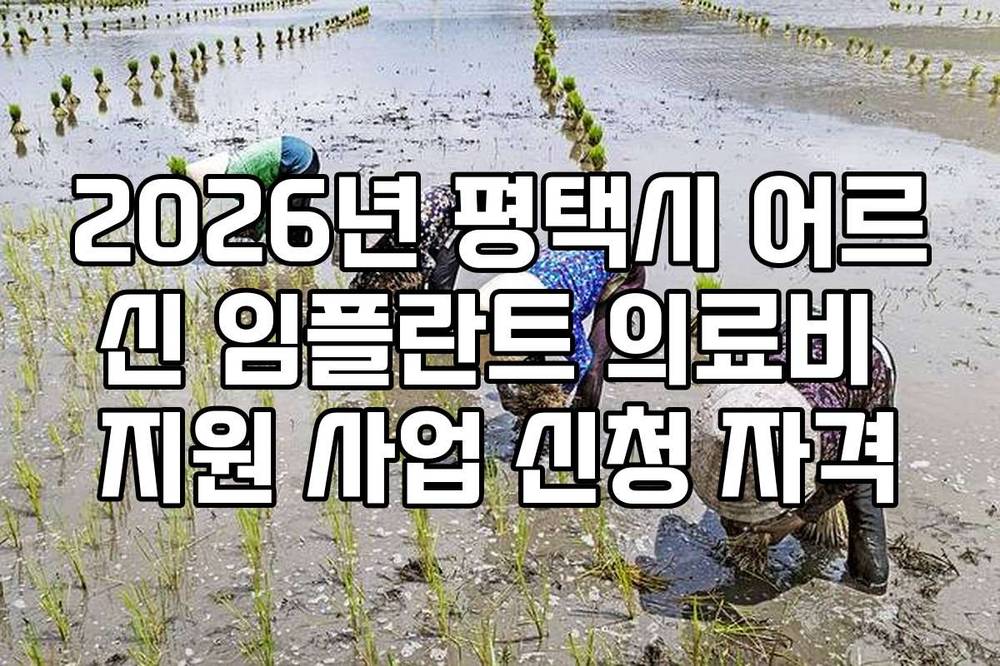 2026년 평택시 어르신 임플란트 의료비 지원 사업 신청 자격