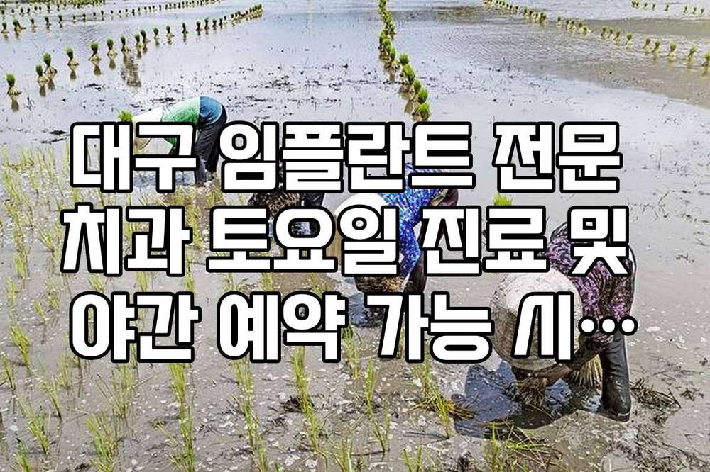 대구 임플란트 전문 치과 토요일 진료 및 야간 예약 가능 시간표