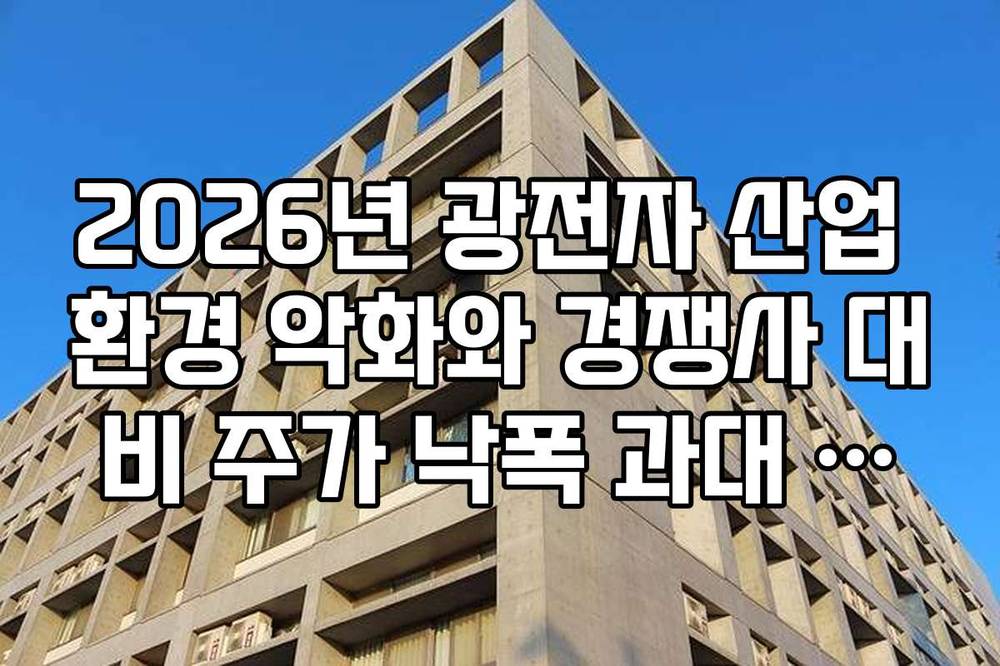 2026년 광전자 산업 환경 악화와 경쟁사 대비 주가 낙폭 과대 여부 확인