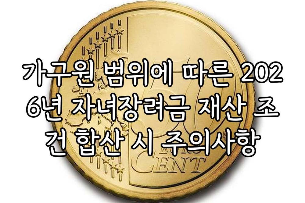 가구원 범위에 따른 2026년 자녀장려금 재산 조건 합산 시 주의사항