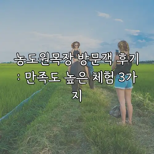 농도원목장 방문객 후기: 만족도 높은 체험 3가지