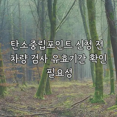 탄소중립포인트 신청 전 차량 검사 유효기간 확인 필요성