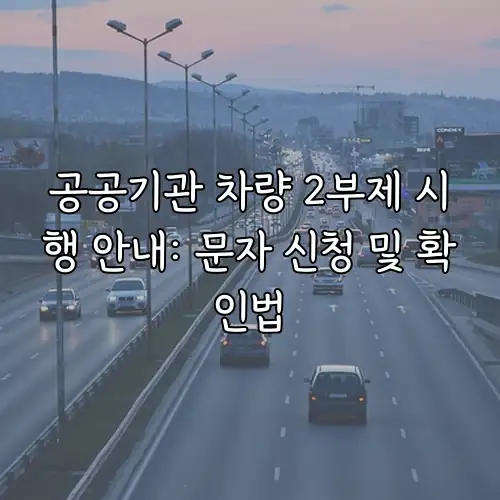 공공기관 차량 2부제 시행 안내: 문자 신청 및 확인법