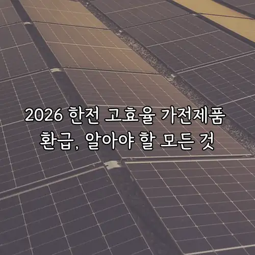 2026 한전 고효율 가전제품 환급, 알아야 할 모든 것