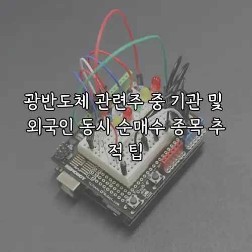 광반도체 관련주 중 기관 및 외국인 동시 순매수 종목 추적 팁