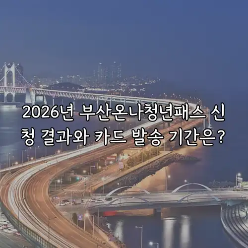2026년 부산온나청년패스 신청 결과와 카드 발송 기간은?