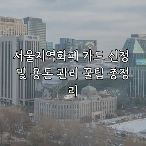 서울지역화폐 카드 신청 및 용돈 관리 꿀팁 총정리