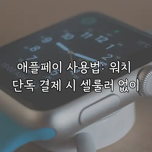 애플페이 사용법: 워치 단독 결제 시 셀룰러 없이