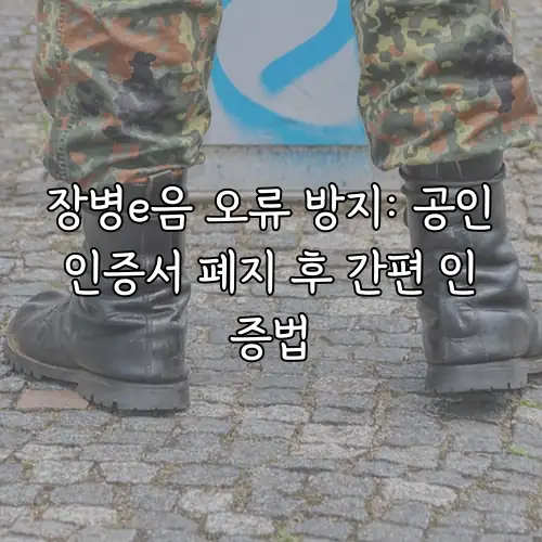 장병e음 오류 방지: 공인인증서 폐지 후 간편 인증법