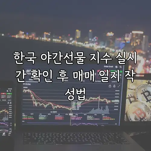 한국 야간선물 지수 실시간 확인 후 매매 일지 작성법