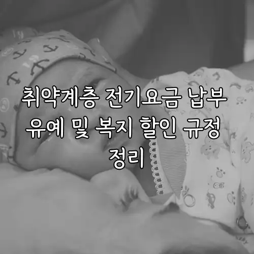 취약계층 전기요금 납부 유예 및 복지 할인 규정 정리