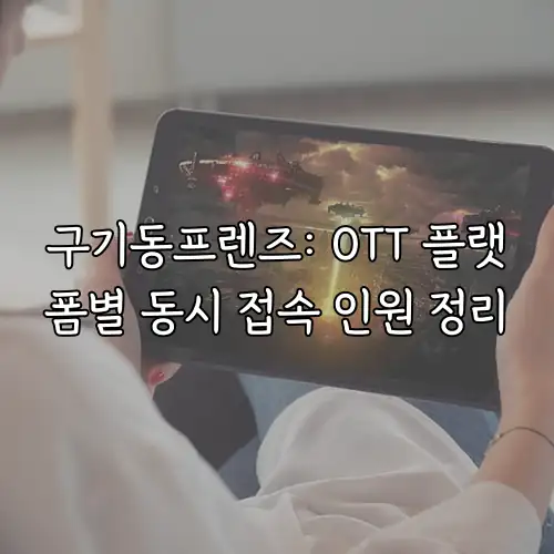구기동프렌즈: OTT 플랫폼별 동시 접속 인원 정리