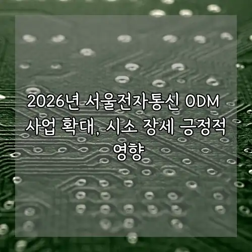 2026년 서울전자통신 ODM 사업 확대, 시소 장세 긍정적 영향