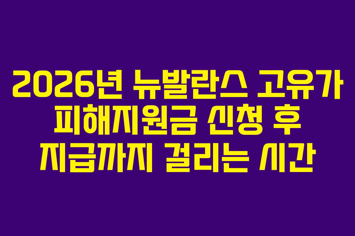 2026년 뉴발란스 고유가 피해지원금 신청 후 지급까지 걸리는 시간