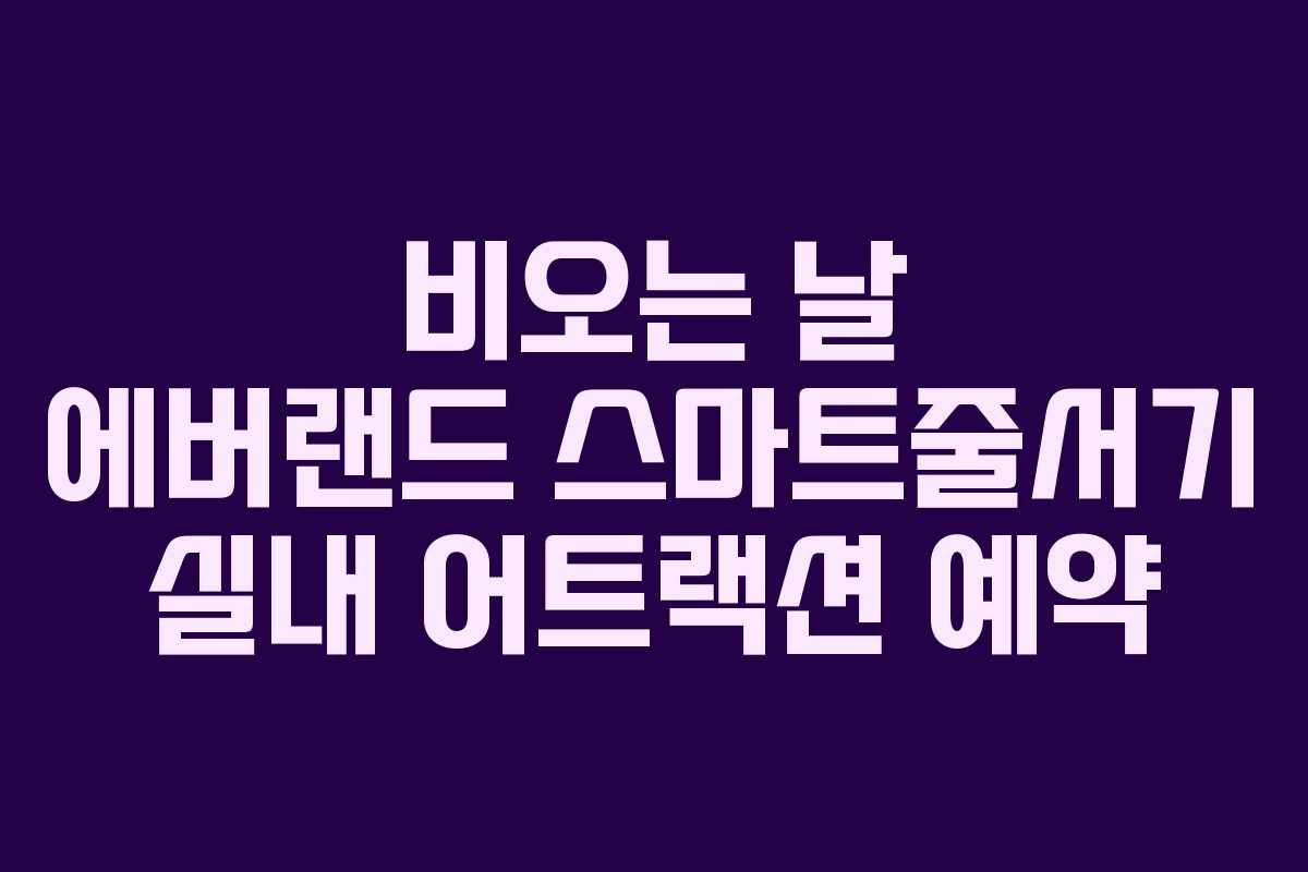 비오는 날 에버랜드 스마트줄서기 실내 어트랙션 예약