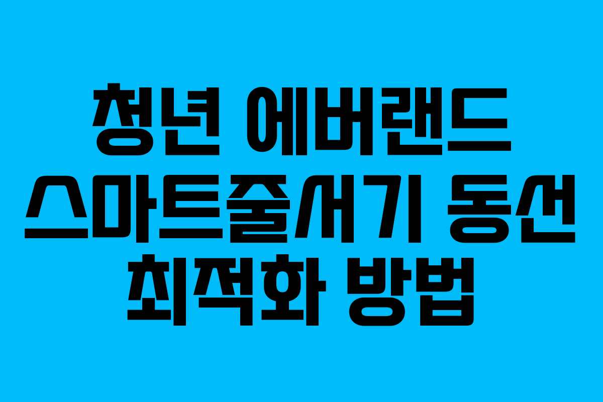 청년 에버랜드 스마트줄서기 동선 최적화 방법