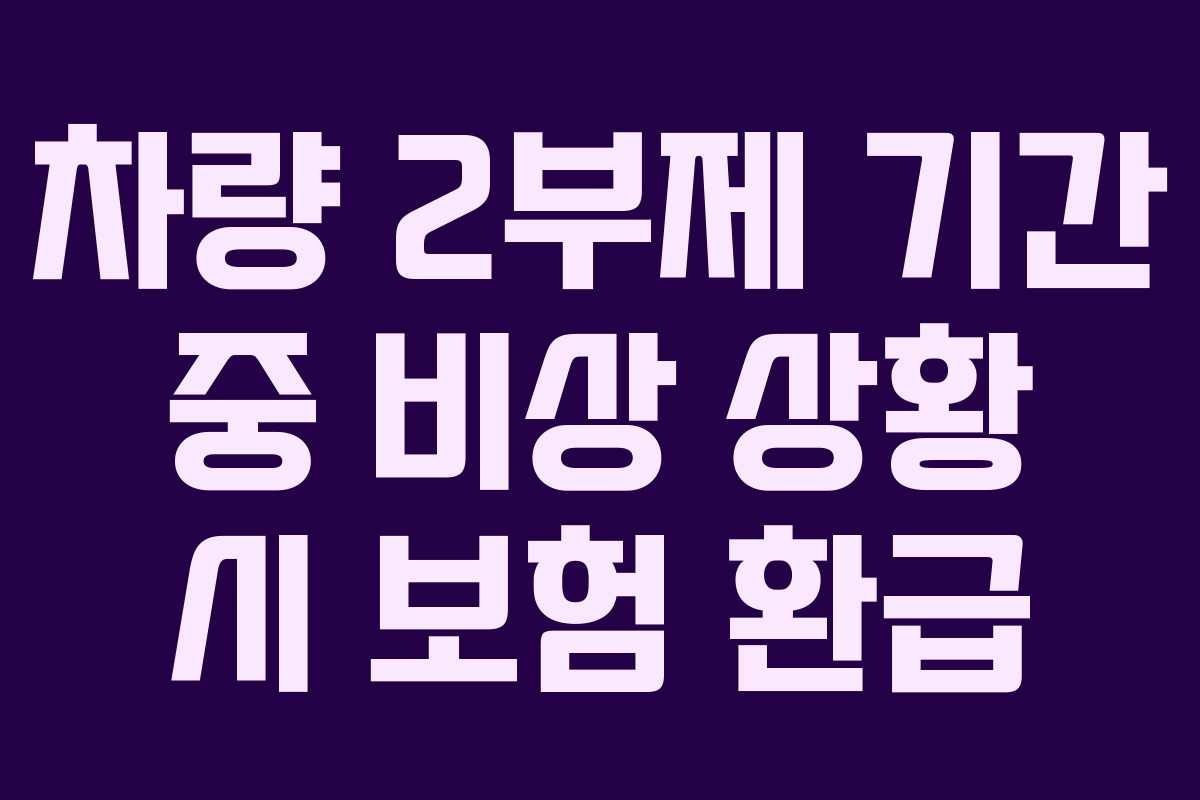 차량 2부제 기간 중 비상 상황 시 보험 환급