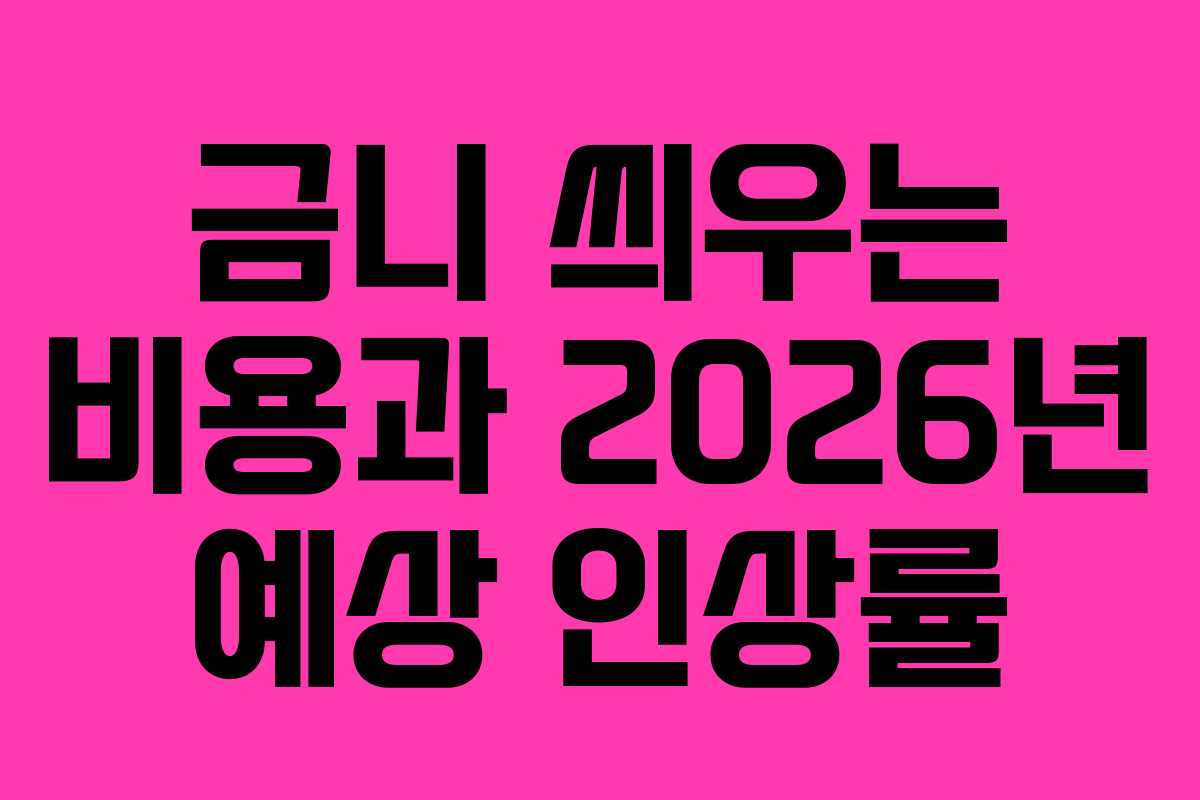 금니 씌우는 비용과 2026년 예상 인상률