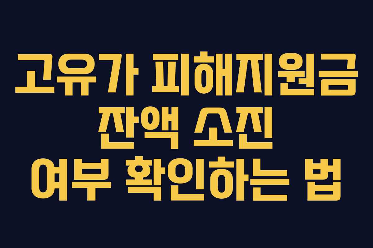 고유가 피해지원금 잔액 소진 여부 확인하는 법