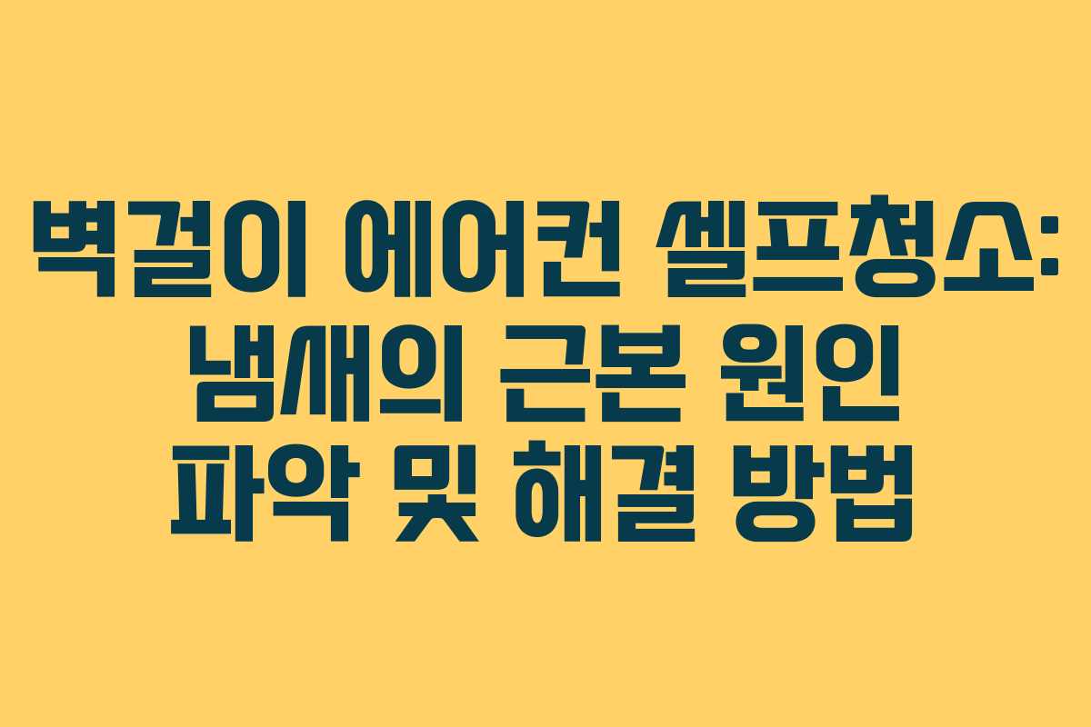벽걸이 에어컨 셀프청소: 냄새의 근본 원인 파악 및 해결 방법
