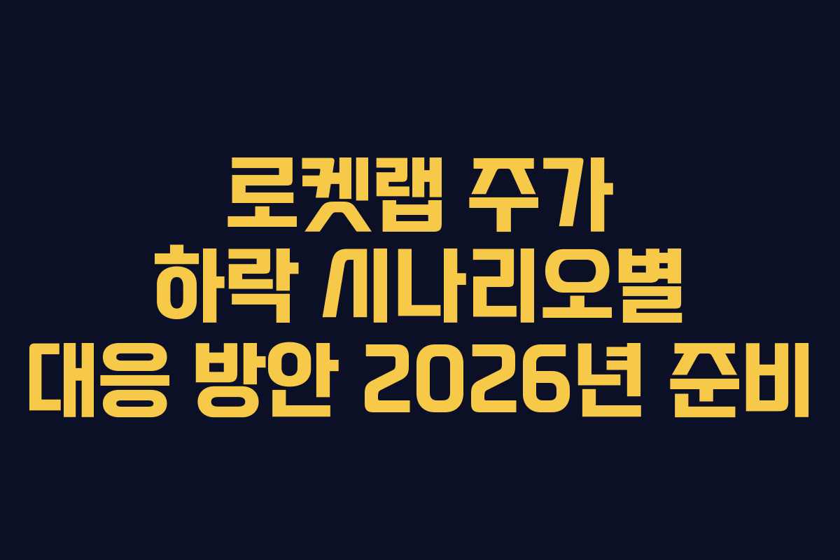 로켓랩 주가 하락 시나리오별 대응 방안 2026년 준비