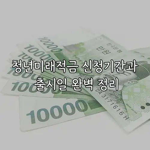 청년미래적금 신청기간과 출시일 완벽 정리