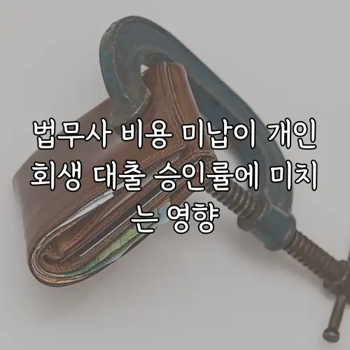 법무사 비용 미납이 개인회생 대출 승인률에 미치는 영향
