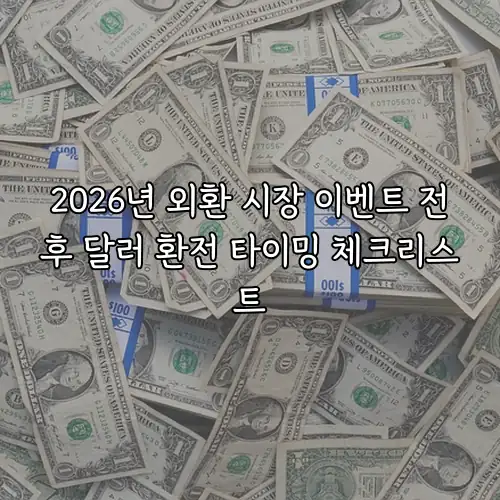 2026년 외환 시장 이벤트 전후 달러 환전 타이밍 체크리스트