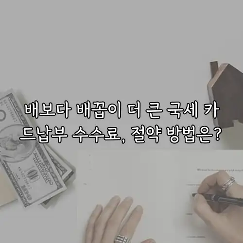 배보다 배꼽이 더 큰 국세 카드납부 수수료, 절약 방법은?
