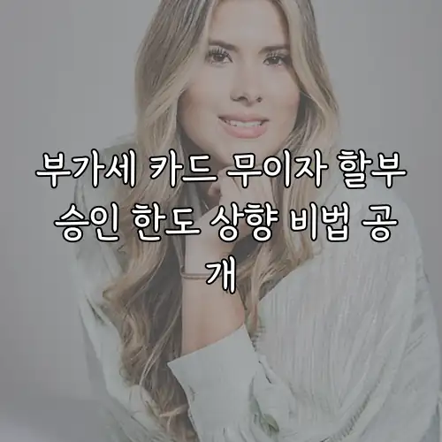 부가세 카드 무이자 할부 승인 한도 상향 비법 공개