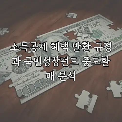 소득공제 혜택 반환 규정과 국민성장펀드 중도환매 분석