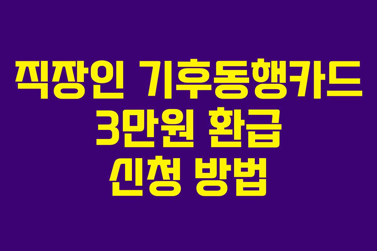 직장인 기후동행카드 3만원 환급 신청 방법