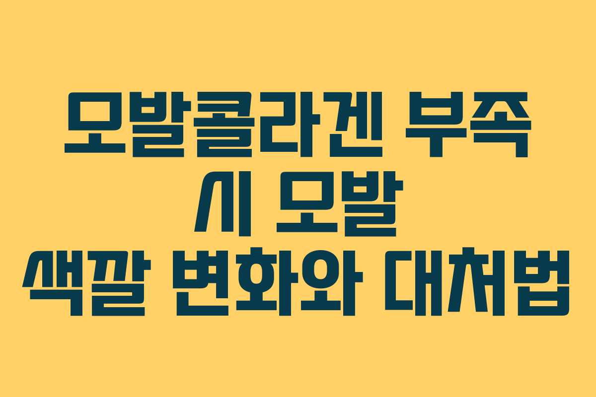 모발콜라겐 부족 시 모발 색깔 변화와 대처법