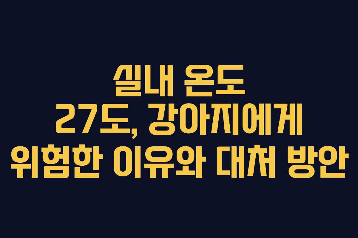 실내 온도 27도, 강아지에게 위험한 이유와 대처 방안 실내 온도 27도, 강아지에게 위험한 이유와 대처 방안